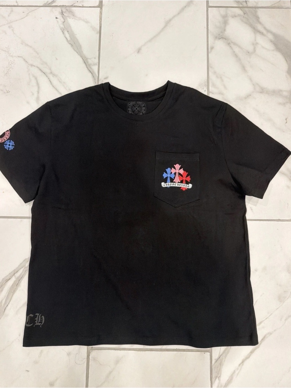 Chrome Hearts Black Cemetery Rainbow Cross shirt
